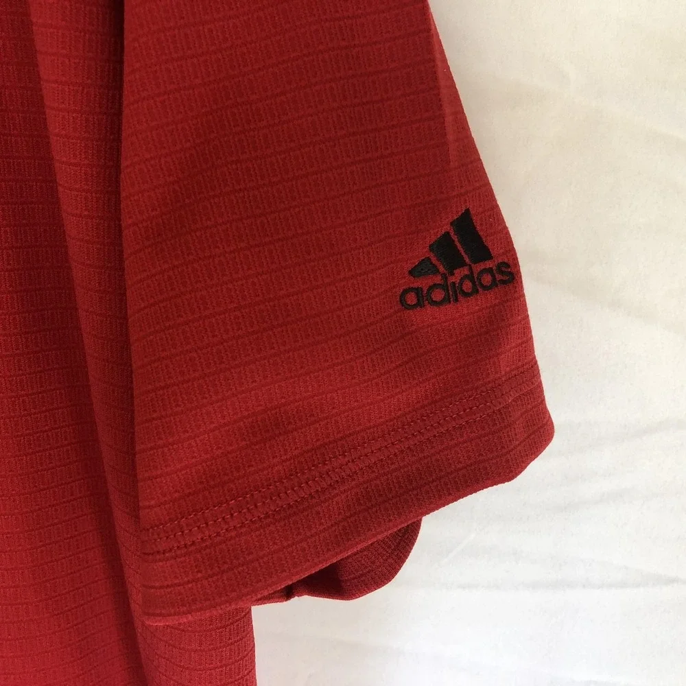 Nebraska Cornhuskers Shirt Mens Large Red NCAA Golf Adidas Climalite Polo